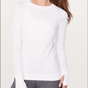 Lululemon Rest Less White Cable Design Pullover